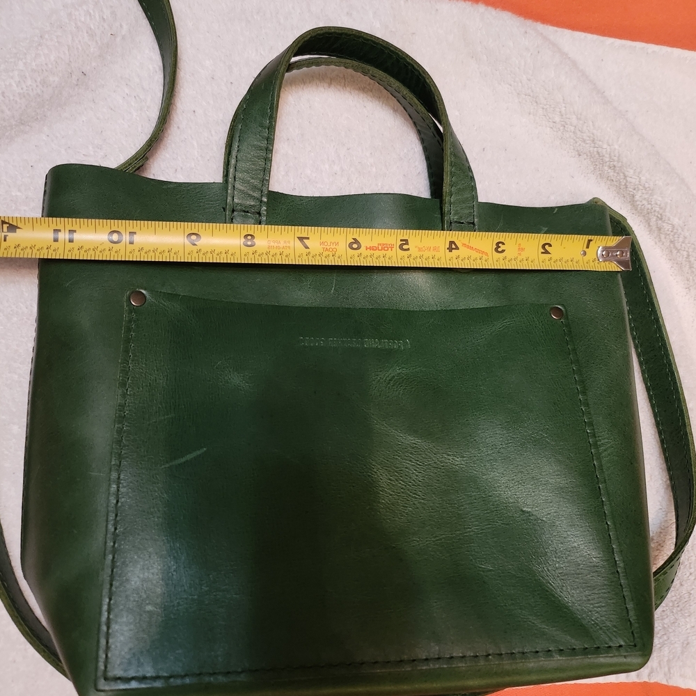 Portland Leather Cowboy Mint Mini Crossbody Tote Bag with Minimalist Design, EUC - Picture 11 of 17